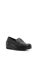 Kadın Siyah Dolgu Topuklu Deri Comfort Loafer | Derimod Kadın Siyah Dolgu Topuklu Deri Comfort Loafer | Derimod