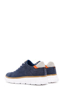 Men's Navy Blue Lace-Up Thick Sole Fabric Sneaker | Derimod Men's Navy Blue Lace-Up Thick Sole Fabric Sneaker | Derimod