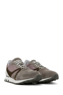 Men's Mink Leather Suede Detailed Sneaker | Derimod Men's Mink Leather Suede Detailed Sneaker | Derimod