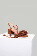 Ankle Strap Tasseled Women's Heeled Sandals | Derimod Ankle Strap Tasseled Women's Heeled Sandals | Derimod