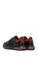 Men's Black Lace-up Thick-Sole Leather Casual Sneaker | Derimod Men's Black Lace-up Thick-Sole Leather Casual Sneaker | Derimod