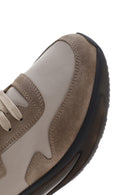 Men's Mink Thick Sole Lace-up Leather Sneaker | Derimod Men's Mink Thick Sole Lace-up Leather Sneaker | Derimod