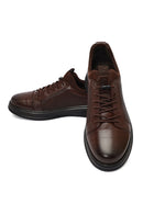 Male Brown Lace-Up Leather Sneaker | Derimod Male Brown Lace-Up Leather Sneaker | Derimod