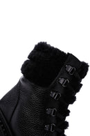 Women's Black Short Heeled Leather Boots | Derimod Women's Black Short Heeled Leather Boots | Derimod