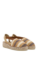 Women's Multicolored Thick-Soled Straw Espadrille Sandals | Derimod Women's Multicolored Thick-Soled Straw Espadrille Sandals | Derimod