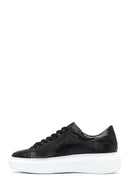 Kadın Siyah Bağcıklı Kalın Taban Deri Sneaker | Derimod Kadın Siyah Bağcıklı Kalın Taban Deri Sneaker | Derimod