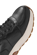 Erkek Siyah Bağcıklı Deri Sneaker | Derimod Erkek Siyah Bağcıklı Deri Sneaker | Derimod