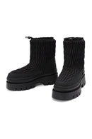 Women's Black Thick Soled Fabric Boots | Derimod Women's Black Thick Soled Fabric Boots | Derimod