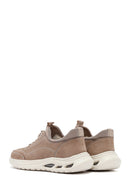 Men's Mink Lace-Up Nubuck Leather Sneaker | Derimod Men's Mink Lace-Up Nubuck Leather Sneaker | Derimod