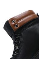 Kadın Siyah Deri Bağcıklı Bot | Derimod Kadın Siyah Deri Bağcıklı Bot | Derimod