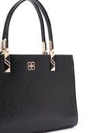 Women's Black Long Strap Printed Shoulder Bag | Derimod Women's Black Long Strap Printed Shoulder Bag | Derimod