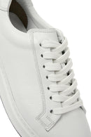 Erkek Beyaz Bağcıklı Deri Sneaker | Derimod Erkek Beyaz Bağcıklı Deri Sneaker | Derimod
