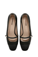 Kadın Siyah Kalın Kısa Topuklu Deri Ayakkabı | Derimod Kadın Siyah Kalın Kısa Topuklu Deri Ayakkabı | Derimod