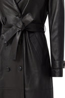 Beyonce Women's Black Leather Coat | Derimod Beyonce Women's Black Leather Coat | Derimod