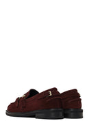 Kadın Bordo Tokalı Süet Deri Maskülen Loafer | Derimod Kadın Bordo Tokalı Süet Deri Maskülen Loafer | Derimod