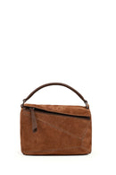 Woman Camel Long-Strap Suede Crossbody Bag | Derimod Woman Camel Long-Strap Suede Crossbody Bag | Derimod