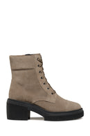 Geox Kadın Vizon D Spherıca Ec15 Fermuarlı Topuklu Deri Bot | Derimod Geox Kadın Vizon D Spherıca Ec15 Fermuarlı Topuklu Deri Bot | Derimod