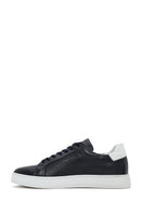 Erkek Lacivert Bağcıklı Deri Sneaker | Derimod Erkek Lacivert Bağcıklı Deri Sneaker | Derimod