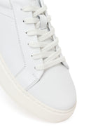 Male White Lace-Up Thick-Soled Leather Sneaker | Derimod Male White Lace-Up Thick-Soled Leather Sneaker | Derimod
