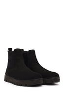 Male Black Thick-Soled Nubuck Leather Chelsea Boots | Derimod Male Black Thick-Soled Nubuck Leather Chelsea Boots | Derimod