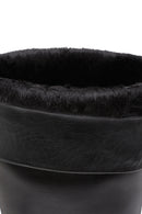 Kadın Siyah Yüksek Kalın Topuklu Deri Çizme | Derimod Kadın Siyah Yüksek Kalın Topuklu Deri Çizme | Derimod