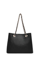 Women's Black Long Strap Printed Shoulder Bag | Derimod Women's Black Long Strap Printed Shoulder Bag | Derimod
