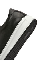 Erkek Siyah Bağcıklı Deri Sneaker | Derimod Erkek Siyah Bağcıklı Deri Sneaker | Derimod