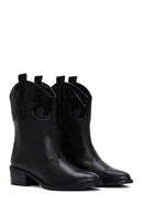 Women's Black Heeled Cowboy Boots | Derimod Women's Black Heeled Cowboy Boots | Derimod