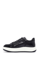 Erkek Siyah Bağcıklı Deri Sneaker | Derimod Erkek Siyah Bağcıklı Deri Sneaker | Derimod