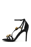 Women's Black Accessory Detailed Thin Heel Sandals | Derimod Women's Black Accessory Detailed Thin Heel Sandals | Derimod