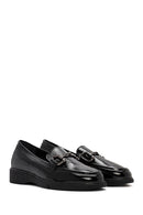 Woman Black Buckled Patent Leather Leather Comfort Loafer | Derimod Woman Black Buckled Patent Leather Leather Comfort Loafer | Derimod