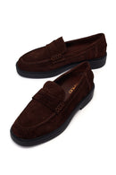 Kadın Kahverengi Süet Deri Maskülen Loafer | Derimod Kadın Kahverengi Süet Deri Maskülen Loafer | Derimod