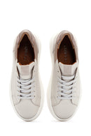 Women's Beige Leather Thick Soled Sneaker | Derimod Women's Beige Leather Thick Soled Sneaker | Derimod