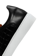 Men's Black Crocodile Leather Sneaker | Derimod Men's Black Crocodile Leather Sneaker | Derimod