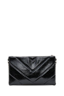 Women's Black Chain Strap Patterned Clutch Bag | Derimod Women's Black Chain Strap Patterned Clutch Bag | Derimod