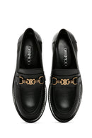 Kadın Siyah Toka Detaylı Deri Maskülen Loafer | Derimod Kadın Siyah Toka Detaylı Deri Maskülen Loafer | Derimod