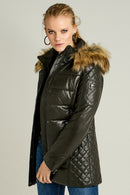 Blanch Long Kadın Deri Ceket | Derimod Blanch Long Kadın Deri Ceket | Derimod