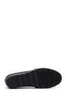 Women's Black Wedge Heel Leather Loafer | Derimod Women's Black Wedge Heel Leather Loafer | Derimod