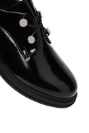 Women's Black Patent Leather Masculine Shoes | Derimod Women's Black Patent Leather Masculine Shoes | Derimod