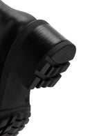 Woman Black Zip Closure Short-Heeled Leather Boots | Derimod Woman Black Zip Closure Short-Heeled Leather Boots | Derimod