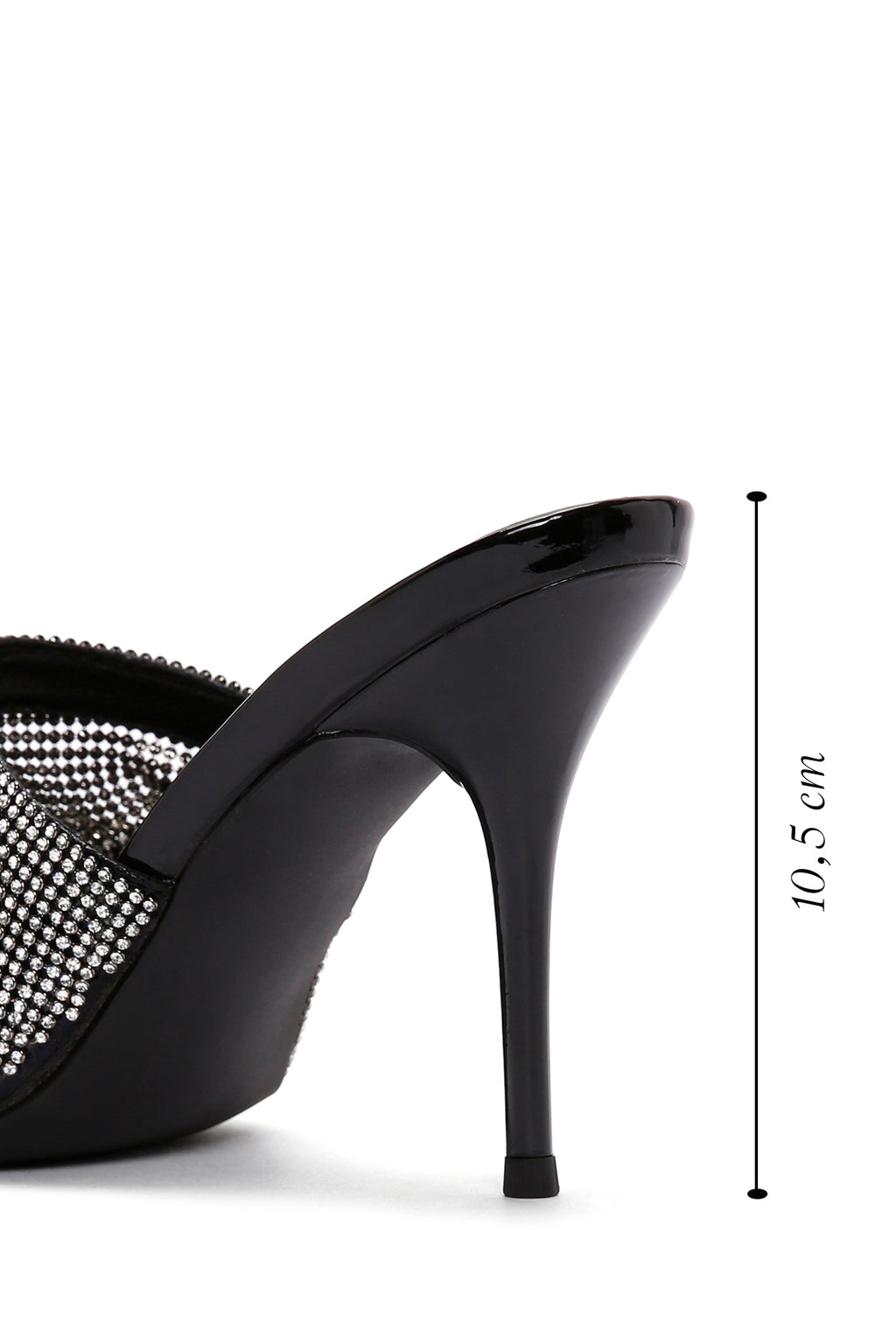 Kadın Siyah Taşlı İnce Topuklu Terlik