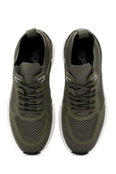 Derimod Zero Men's Green Laced Thick Soled Fabric Sneaker | Derimod Derimod Zero Men's Green Laced Thick Soled Fabric Sneaker | Derimod