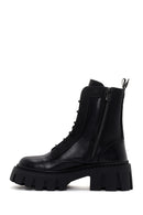 Women's Black Zippered Leather Boots | Derimod Women's Black Zippered Leather Boots | Derimod