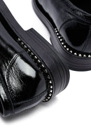 Kadın Siyah Rugan Deri Maskülen Loafer | Derimod Kadın Siyah Rugan Deri Maskülen Loafer | Derimod