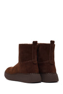 Woman Brown Zip Closure Thick-Soled Suede Boots | Derimod Woman Brown Zip Closure Thick-Soled Suede Boots | Derimod