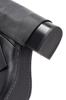 Woman Black Chunky Heels Leather Boot | Derimod Woman Black Chunky Heels Leather Boot | Derimod