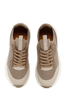 Derimod Zero Men's Beige Lace-Up Thick Soled Fabric Sneaker | Derimod Derimod Zero Men's Beige Lace-Up Thick Soled Fabric Sneaker | Derimod