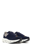 Derimod Studio Men's Navy Blue Lace-Up Thick-Soled Sneaker | Derimod Derimod Studio Men's Navy Blue Lace-Up Thick-Soled Sneaker | Derimod