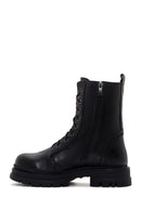 Women's Black Zippered Leather Boots | Derimod Women's Black Zippered Leather Boots | Derimod