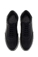 Erkek Siyah Bağcıklı Deri Sneaker | Derimod Erkek Siyah Bağcıklı Deri Sneaker | Derimod
